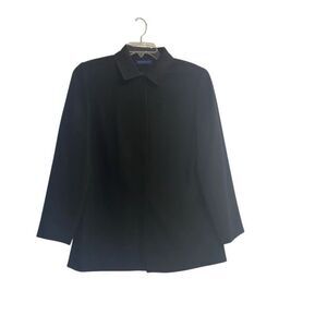KAREN SCOTT Women’s Lined Jacket Blazer Black Size‎ 8  Pointed Collar Vintage